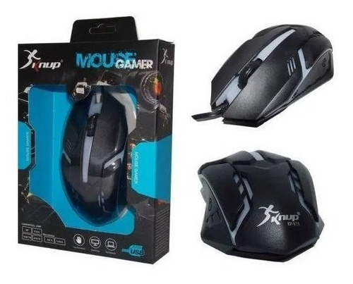 Mouse Gamer Knup Pc Usb 2.0 Led Luminoso 1600dpi 3d Kp-v15