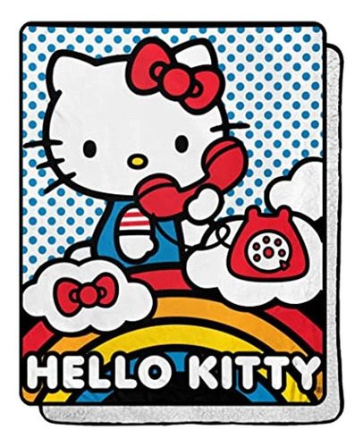 Northwest Hello Kitty En El Teléfono Manta Sherpa De Tacto D