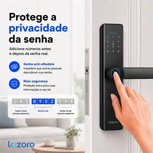 Fechadura Eletronica Digital Com Biometria, Senha, Cartão Ic E