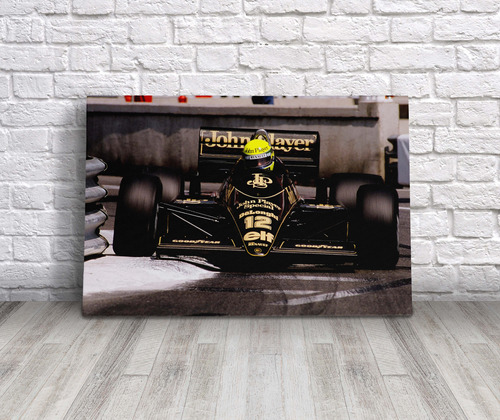 Cuadro Ayrton Senna Lotus Formula 1 F1 Canvas 60x40 Cm