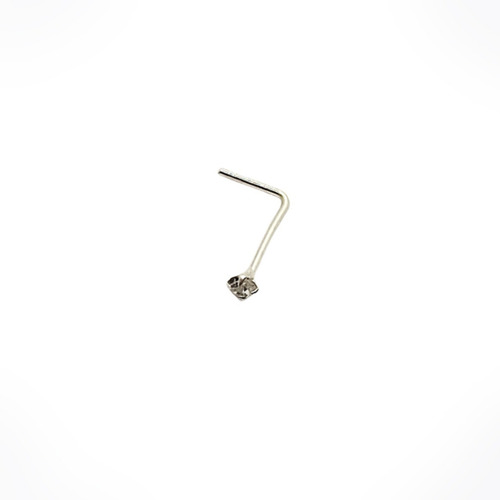 Piercing Nostril Poste Con Piedra De Plata 925 Para Nariz Color Plateado