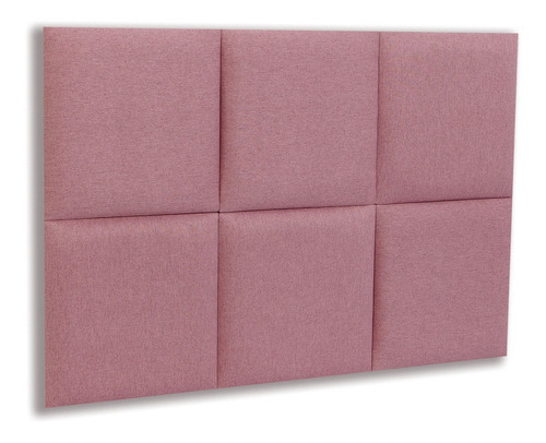 Cabeceira Solteiro Linho 90x60 Cama Box Modulada Retangular Cor Linho Rosa