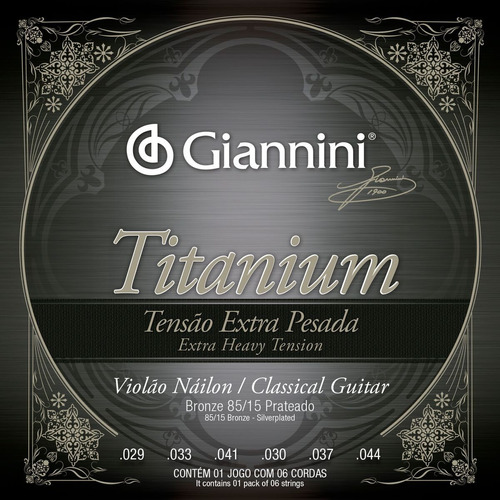 Encordoamento Giannini Titanium Violao Nylon Extra Pesada Fu