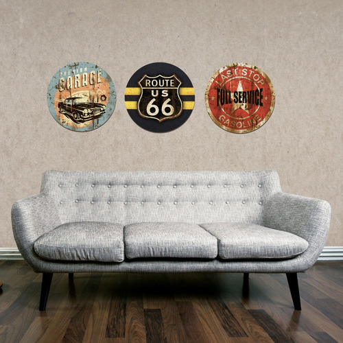 Imagen 2 de 8 de Placa Cuadro Decorativo Redondo 29cm -pack 3 Envio Gratis