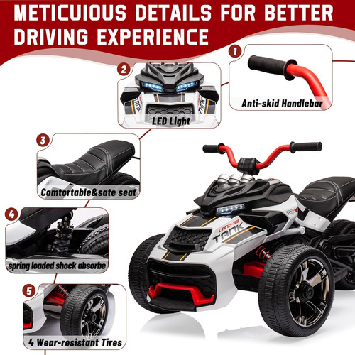 Motocicleta Eléctrica Atv De 3 Ruedas De 12 V, Vehículo Eléc