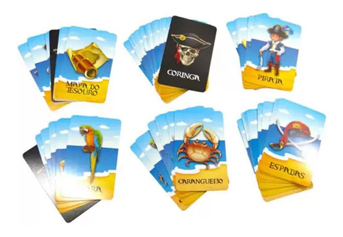 Imagem 2 de 3 de Jogo Rouba Monte Piratas 55 Cartas Coluna Infantil