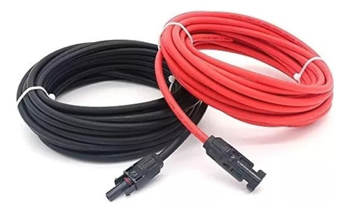 Cable Solar 6mm² Para Paneles Solares (20mts Total) + Mc4