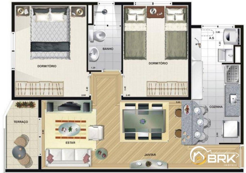 Apartamento Vila Guilhermina, 2 Dormitórios, 1 Vaga, 55 M2 - Ap0125