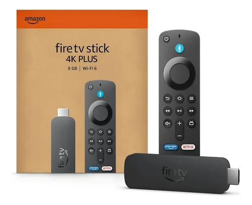 Amazon Fire Tv Stick 4k Plus Wifi6 Jogue Xbox Game Pass Cor Preto...