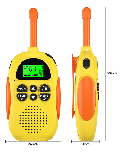 Walkie Talkies Recargables Para Niños 22 Canales Radio 2 Vía