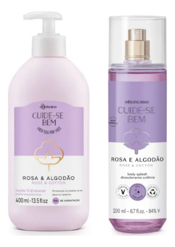 Cuide-se Bem Rosa E Algodão Kit Presente Feminino Boticário