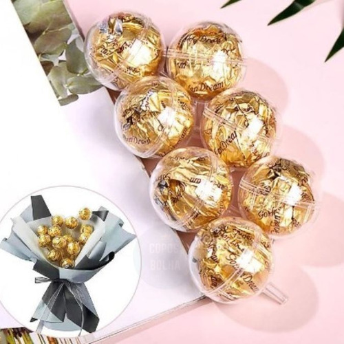 25 Uni Sweet Ball Acrílico Transp 4 Cm - Buque Festas