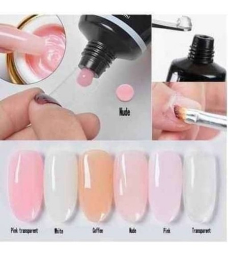 Polygel Gel Uñas Acrygel 30ml Clear, White Y Pink  Manicure