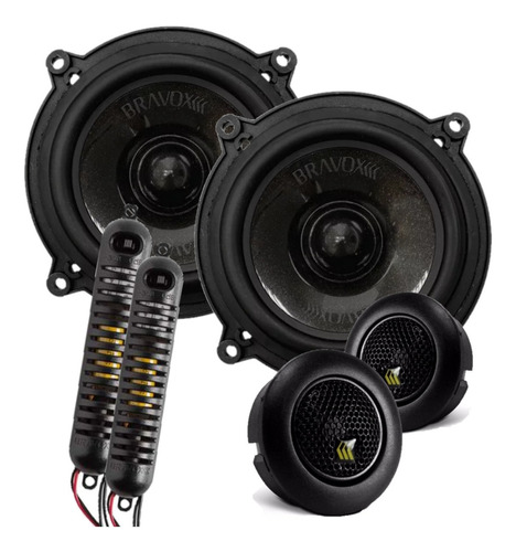 Auto Falante Kit 2 Vias Bravox 5 Cs50bk 130w Rms