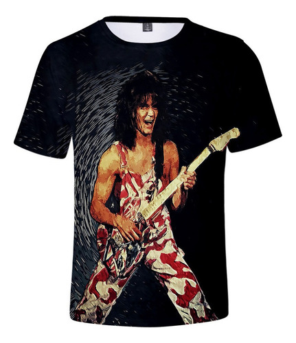 Xlm Nueva Camiseta De Eddie Van Halen Con Impresión 3d