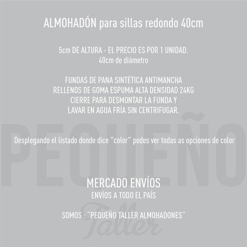 Almohadones Redondos Para Silla Con Cierre Pequeño Taller