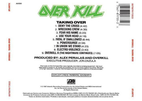 Cd Overkill - Taking Over
