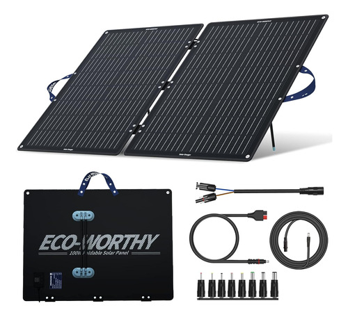 Panel Solar Portátil De 100 W, Kit De Panel Solar Pleg...