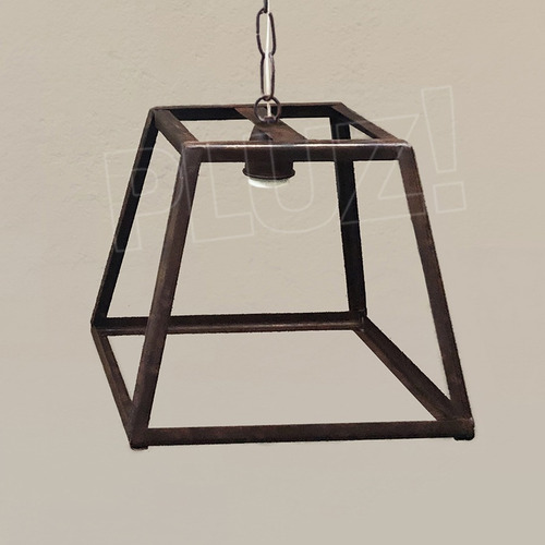Imagen 4 de 9 de Lámpara Colgante Cubo Prisma 1 Luz - Hierro Óxido
