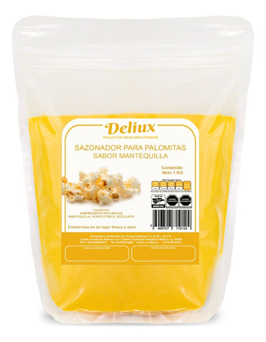 Polvo Saborizante Sal Mantequilla: Botanas, Palomitas 1 Kg