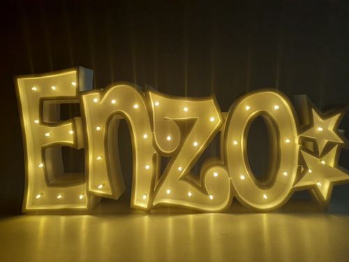 Imagen 7 de 8 de Nombres Iluminados 7 Letras 15cm Polyfan Cartel C/luz Led