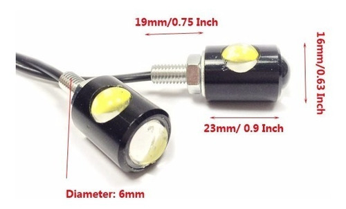 Par Tornillo Led Placa Ojo De Aguila Para Carro Y Moto 12v