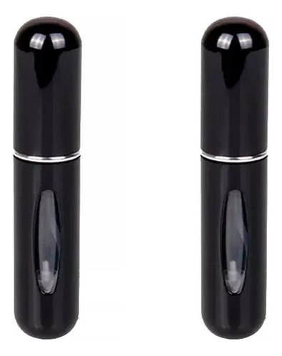 Atomizador Mini Botella Recargable Perfume Spray Negro X Dos