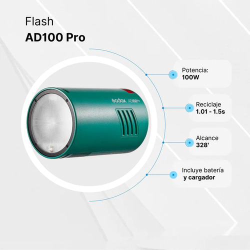 Flash De Bolsillo Godox Ad100pro Ttl Hss 100w Verde