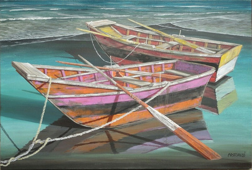 Imagen 4 de 6 de Cuadros Al Oleo Marinas.pinturas Para Sala Hogar