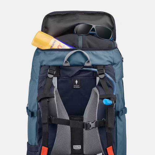 Mochila Quechua Easyfit 60l Mujer Forclaz Mochilero Azul Liso