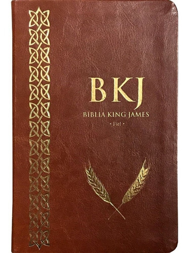 Bíblia King James Fiel 1611 Letras Vermelhas Luxo Marrom