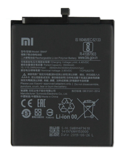 Bateria Original Xiaomi Mi 9 Lite Modelo Bm4f 4030mah 