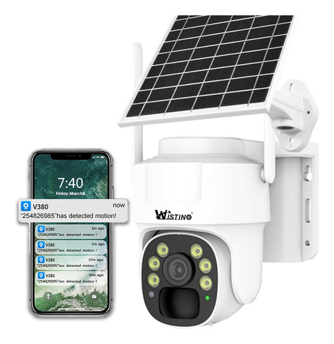 Cámara Solar 4g V380 Exterior Hd 3mp Batería Recargable Cctv