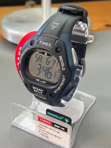 Reloj Timex Ironman Clásico 30, 38mm Luz Indiglo Wr 100m Negro Negro Gris (Usado)