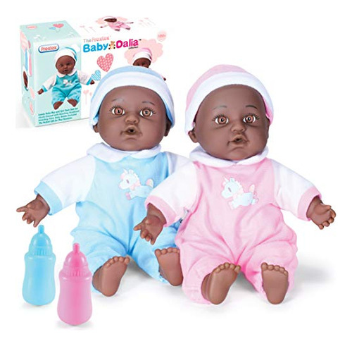 Prextex Baby Black Twin Dolls - Juego De Muñecas Afroamerica