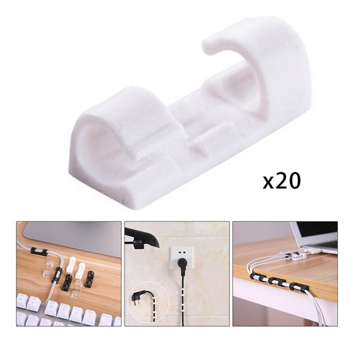2 Clips Para Cables Con Fuerte Autoadhesivo, Gestión De