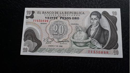 Colombia 20 Pesos Oro 1982 Sin Circular Unc