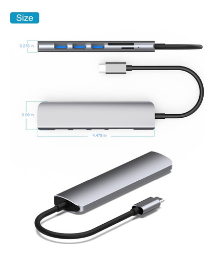 Adaptador Usb Tipo C A Hdmi Hub 4k Thunderbolt 3 Sd Multiple