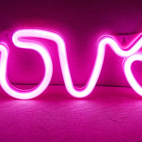 Letrero De Neón Led Love Ps Y Lámpara Acrílica Con Letrero D