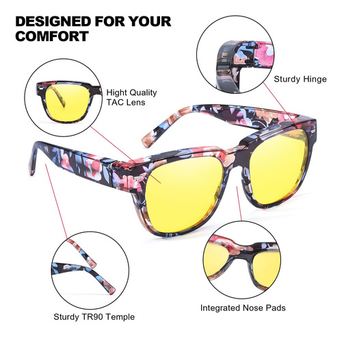 Trysee Gafas De Conducción De Visión Nocturna Para Mujer Par