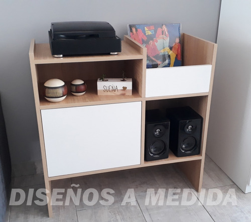 Mueble Para Tocadiscos, Discos De Vinilo Con Batea Y Audio