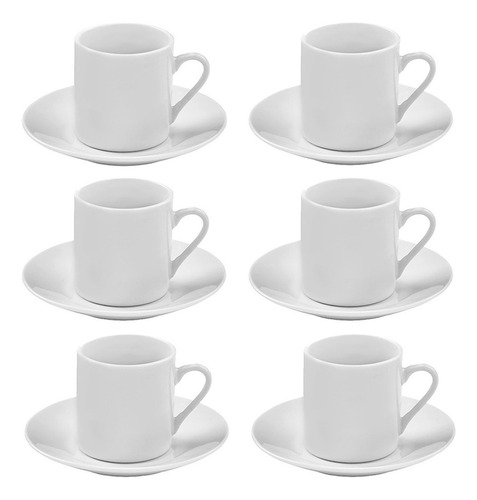 Jg Xicara Copo Cafe Branco 12pc Hauskraft