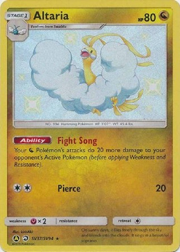 Altaria Sv37/sv94 Shiny Raro Pokemon Tcg