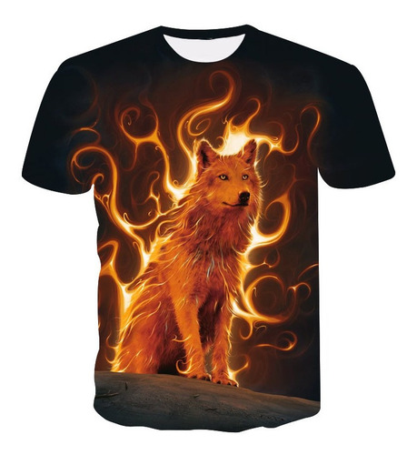 Polera De Lobo Animal De Dibujos Animados Impresos En 3d D