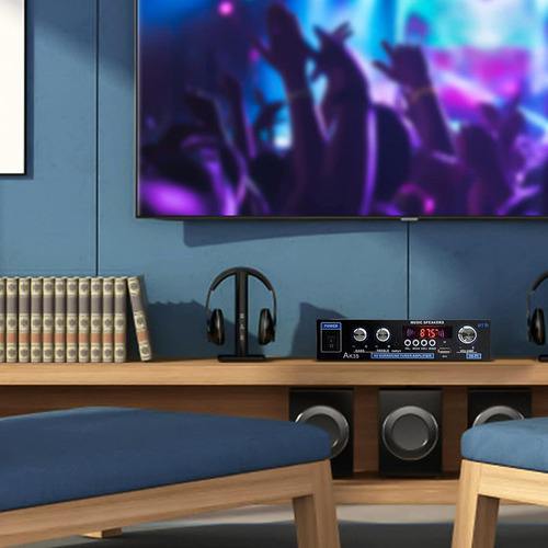 Amplificador De Audio Estereo Bluetooth Mini Automoción/hogar 2 Canales Aux/fm/mp3/rca/usb Alta Potencia Alto Rendimiento Calidad De Sonido Hifi Menor Ruido Con Mando A Distancia