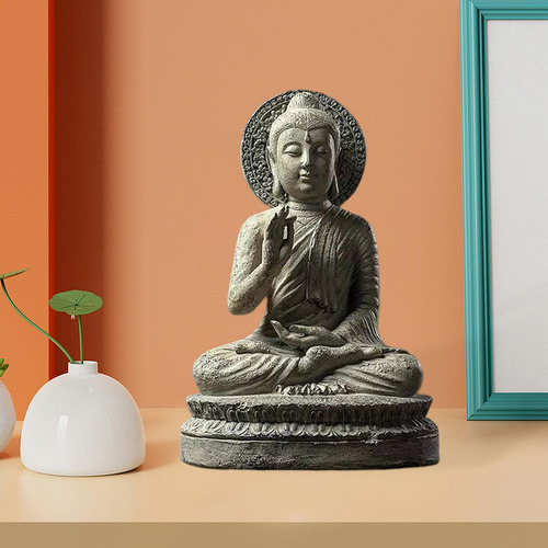 Estatuilla Decorativa De Estatua De Buda Con Base Corta