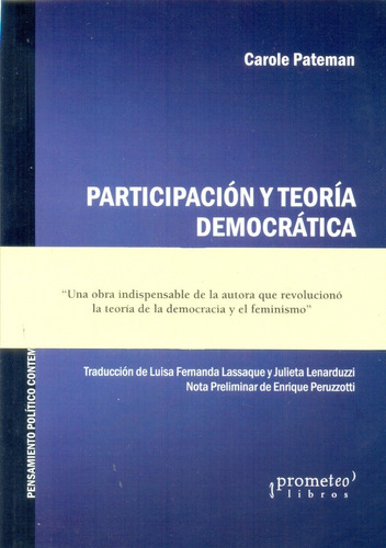 Participación Y Teoria Democratica - Pateman, Carole