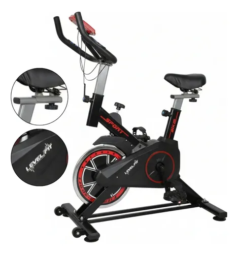 Bicicleta Fija Spinning LEVELFIT Levspi200 — Reforzada 150 kg, Volante 4 kg