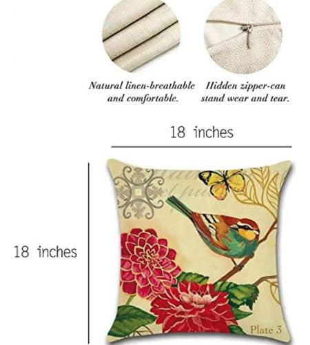 Sistwon Juego De 4 Fundas De Almohada De Lino De 18.0 X 18.0