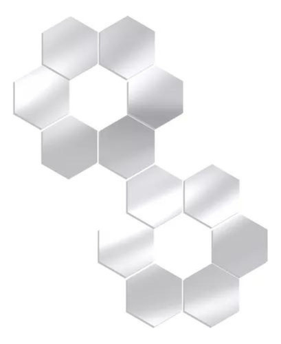 12 Adhesivos De Pared De Espejo Hexagonal, Acrílico De 8,5cm